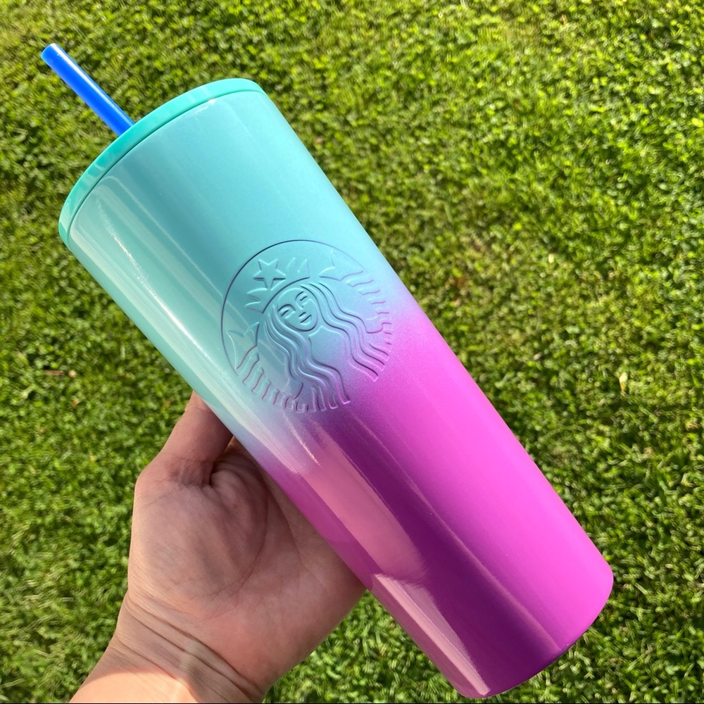 STARBUCKS Teal and Purple Ombre Stainless Cold Cup